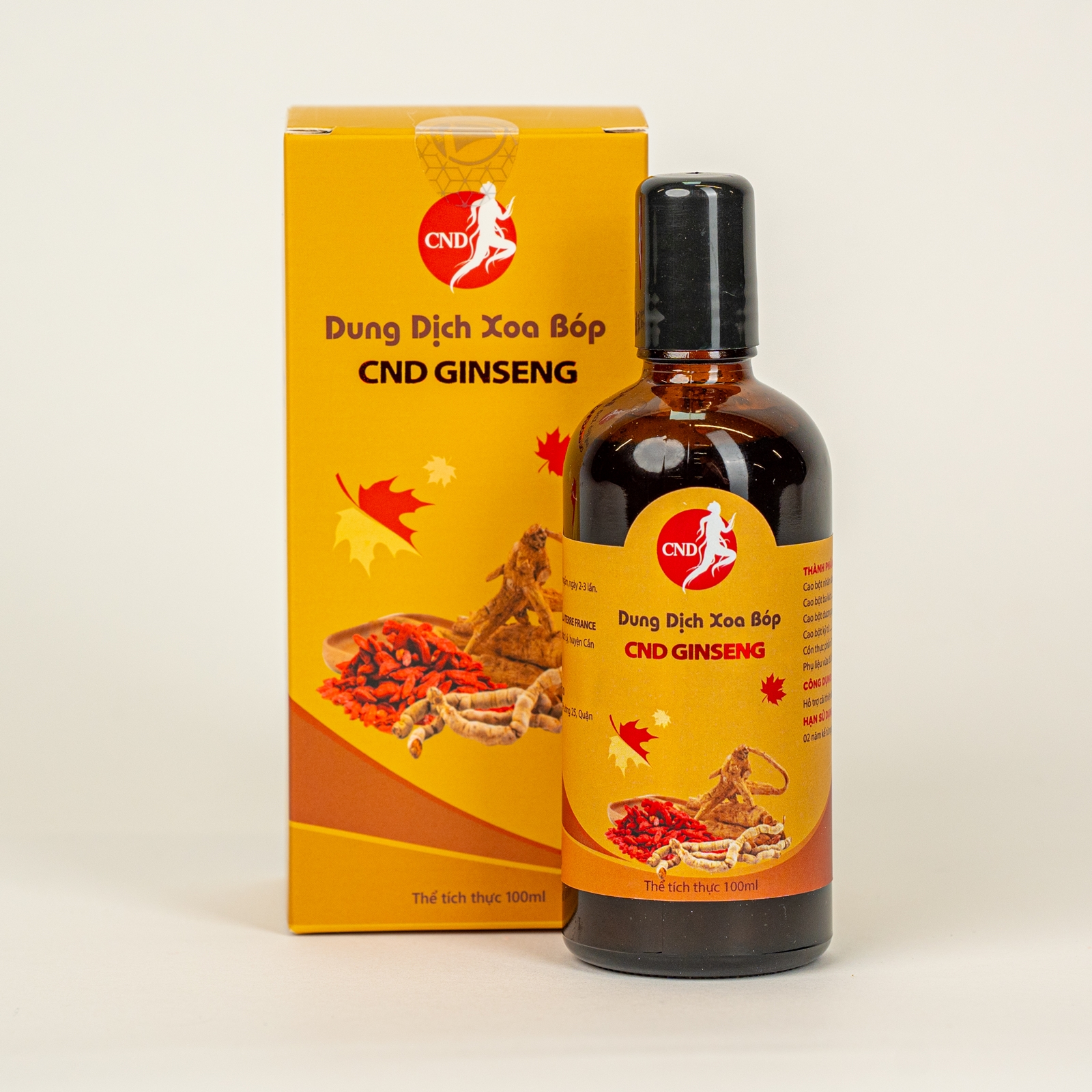 Dung dịch xoa bóp CND GINSENG hỗ trợ cải thiện đau nhức cơ xương khớp mãn tính 100ml